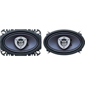 JVC CS-V4625 4x6-Inch 2-Way Coaxial Speakers (Pair, Blue)