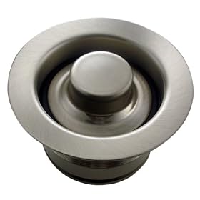 Waste Maid CSFS-SS-93 Mr. Scrappy Custom Color Brass Sink Flange/Stopper Set, Stainess Steel Brushed Nickel