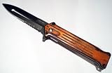 Wood Handle JOKER SPRING ASSIST RESCUE POCKET KNIFE