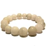 Quartz Bracelet 12 Stretch Round Matte White Natural Crystal Healing Gemstone 12mm