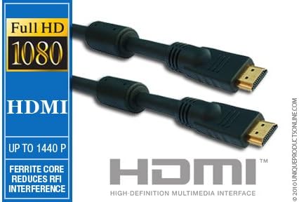 25 FT HDMI Cable Gold with Ferrite 1080P (25ft)