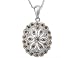 Chocolate Diamond Vintage Pendant 1/4 Carat (ctw) in 14K White Gold with Chain