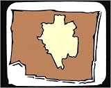Decorated Mouse Pad with Africa, map, Gabon, outline, area, geograpy, region, land