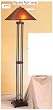 Sturdy Heavy Base Mica Style Shade Square Floor Lamp
