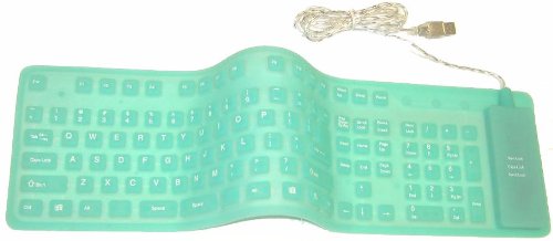U-Bop USB & PS2 Air Touch Silent Silicone QWERTY Flexible Roll-Up Keyboard. Water , Dust & Spill Resistant. (Green)