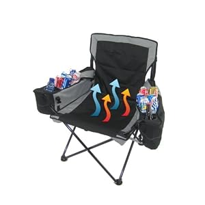 PolarHeat Heated and Cooled Oversized Folding Chair and Two Coolers