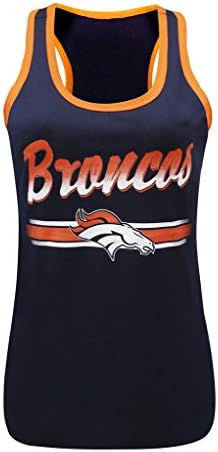 Sport Wings Womens Denver Broncos Tank Tops - Navy &amp; Orange (Size: L)