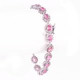 14K 8.00 CTW Pink Sapphire & Diamond Halo Bracelet