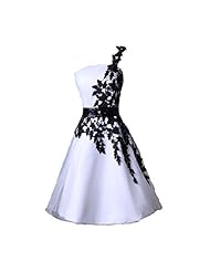 Knee Length Short Applique Lace-Up Off the Shoulder One Shoulder  Dress