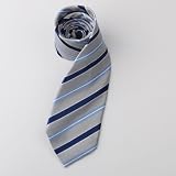 Grey Stripes Woven Polyster Tie Present Box Set wedding ties Wise Tie Set W1154