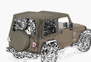 03-06 Wrangler Sailcloth Replacement Soft Top TINTED Windows - Black Diamond