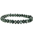 8mm Rondell Stretch Bracelet - Green Spot Agate