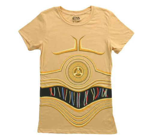 Mighty Fine Womens Star Wars I Am C3PO Costume T-Shirt Yellow