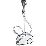 Ivation 1500-Watt Powerful Valet Fabric & Garment Steamer with 4 Steam Levels, Foot Operated On-Off Switch & Telescoping Rods - Smooth-Rolling Casters