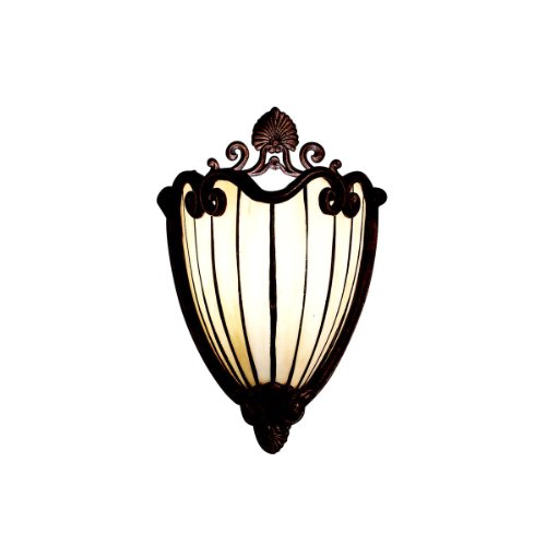 Kichler Lighting 69043 1-Light Clarice Art Glass Wall Sconce, Tannery Bronze with Gold Accent
