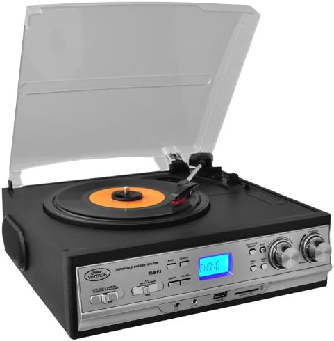 Pyle Classic Retro Style Turntable with AM/FM Radio, Cassette Player & Aux Input For iPod/MP3 Players