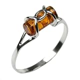 NaturalHoneyAmberandSterlingSilver.Sizes5,6,7,8,9,10,11.