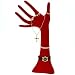 Large Red Flocked Hand Necklace Chain Ring Jewelry Showcase Display