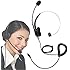 PChero&reg; Hands-free Call Center Noise Cancelling Corded Monaural Headphones Headset with Mic for Phone Desk Telephone - 4-Pin RJ9 Crystal Head for Phone sales, Insurance, Hospitals, Telecom operators