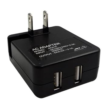 【クリックで詳細表示】USB口2個のACアダプター AC616ブラック 充電器 大大大容量の2.1A/h！ GALAXY Note2 SC-02E 対応spec. 簡易梱包品： 家電・カメラ