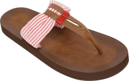 Tidewater Sandals Women's Vilas Red Flip Flop,Red/White,US 7 M