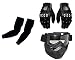 Autopearl Premium Quality Bike Accessories (Combo Of Arm Sleeve for Protection against Sun, Dust and Pollution Black 2 Pcs. & MadBike 1 Pair of Hand Grip Gloves for Bike Motorcycle Scooter Riding - (Black L) & Premium Quality Adult Motorbike Motocross ATV / Dirt Bike Racing Transparent Goggles with Mask and Adjustable Strap (Black) RS.2714.00