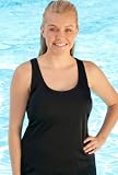 Chlorine Resistant! Beach Belle® Black Racerback Tankini Top - Plus Size Swimsuit Plus Size Swimsuits