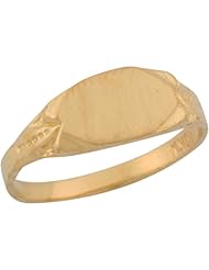 14k Yellow Gold Rectangular Decorative Signet Baby Ring