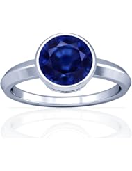 18K White Gold Round Cut Blue Sapphire Solitaire Ring (GIA Certificate)