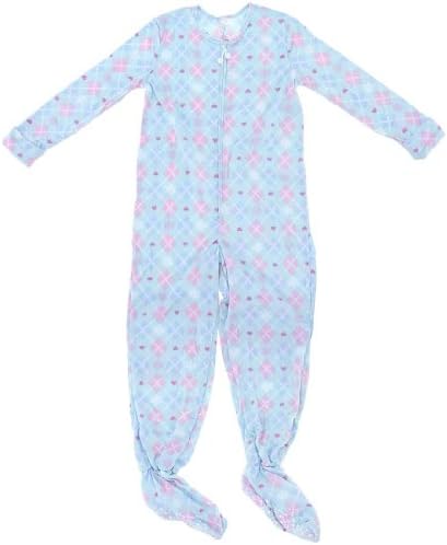 Blue Argyle Footed Pajamas for Women