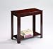 Pierce Espresso Chairside Table . Small Storage End Table