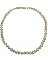 White 1 Strand 16" Freshwater Pearl Necklace with Sterling Silver Clasp