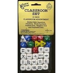 Edukation - Mathematik - W�rfel - Set f�r Unterricht, 31 W�rfel (Zahlen, Br�chen, Grundrechenarten)