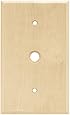 BRAINERD 64663 Wood Square Single Coaxial Wall Plate / Switch Plate / Cover, Unfinished Wood