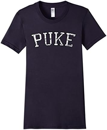 Women's PUKE T-Shirt for Anyone Who Loves To Hate Duke! Medium Navy