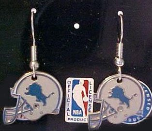 Detroit Lions Helmet Dangle Earrings (Silvertone)