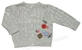 Toddler Flower Decorated Cable Knit Cardigan