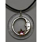 Star/moon Crystal Necklace Made Using Swarovski Crystal