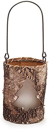 Birch Bark Candle Holder w/ Pine Tree Cutout