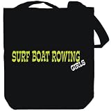 Canvas Tote Bag Black  Surf Boat Rowing GIRLS  Sports