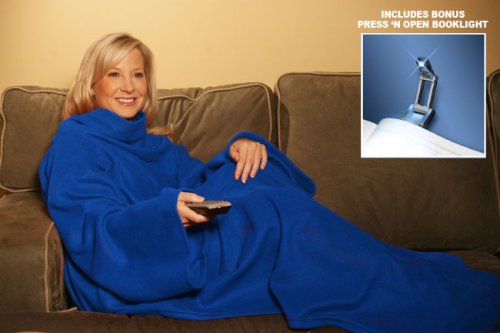 Snuggie Royal Blue As Seen on Tv with Press N'open Booklight
