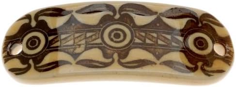 Clay River Designs Glazed Porcelain Bracelet Tag, 43.5mm Curved with Laguna Design, 1 Piece, Brown