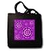 Lilac and eggplant purple flowers on deep purple damask background - Black Tote Bag JUMBO 20w X 15h X 5d