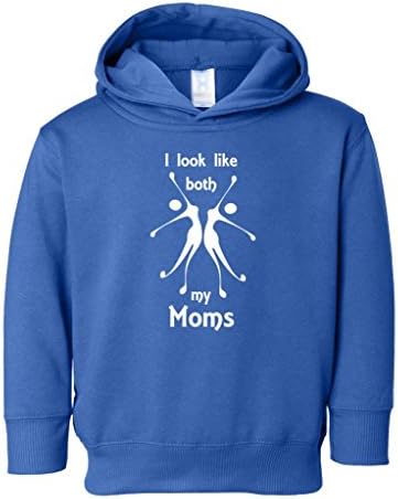 Heartfelt Pride - I Look Like Both My Moms - Toddler Hooded Sweatshirt 4T Royal Blue