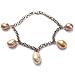 HinsonGayle AAA Metallic Multicolor Baroque Pearl Charm Bracelet
