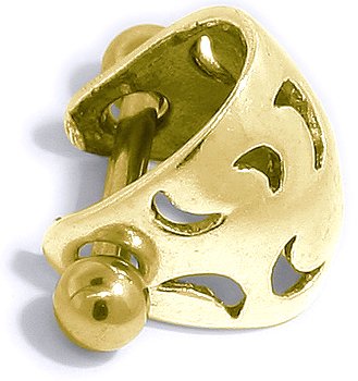 Solid 14K Yellow Gold Moonshine Ear Cuff Cartilage EarCuff Jewelry