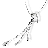 Goldmaid Damen-Collier Herzen 585 Wei�gold 6 Diamanten 0,04ct He C4771WG