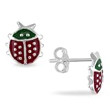Silver Lady Bag Enamel Earrings, butterfly backs