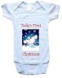 BABY'S FIRST CHRISTMAS - BigBoyMusic Baby Designs - White, Blue or Pink Onesie / Baby T-shirt