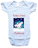 BABY'S FIRST CHRISTMAS - BigBoyMusic Baby Designs - White, Blue or Pink Onesie / Baby T-shirt